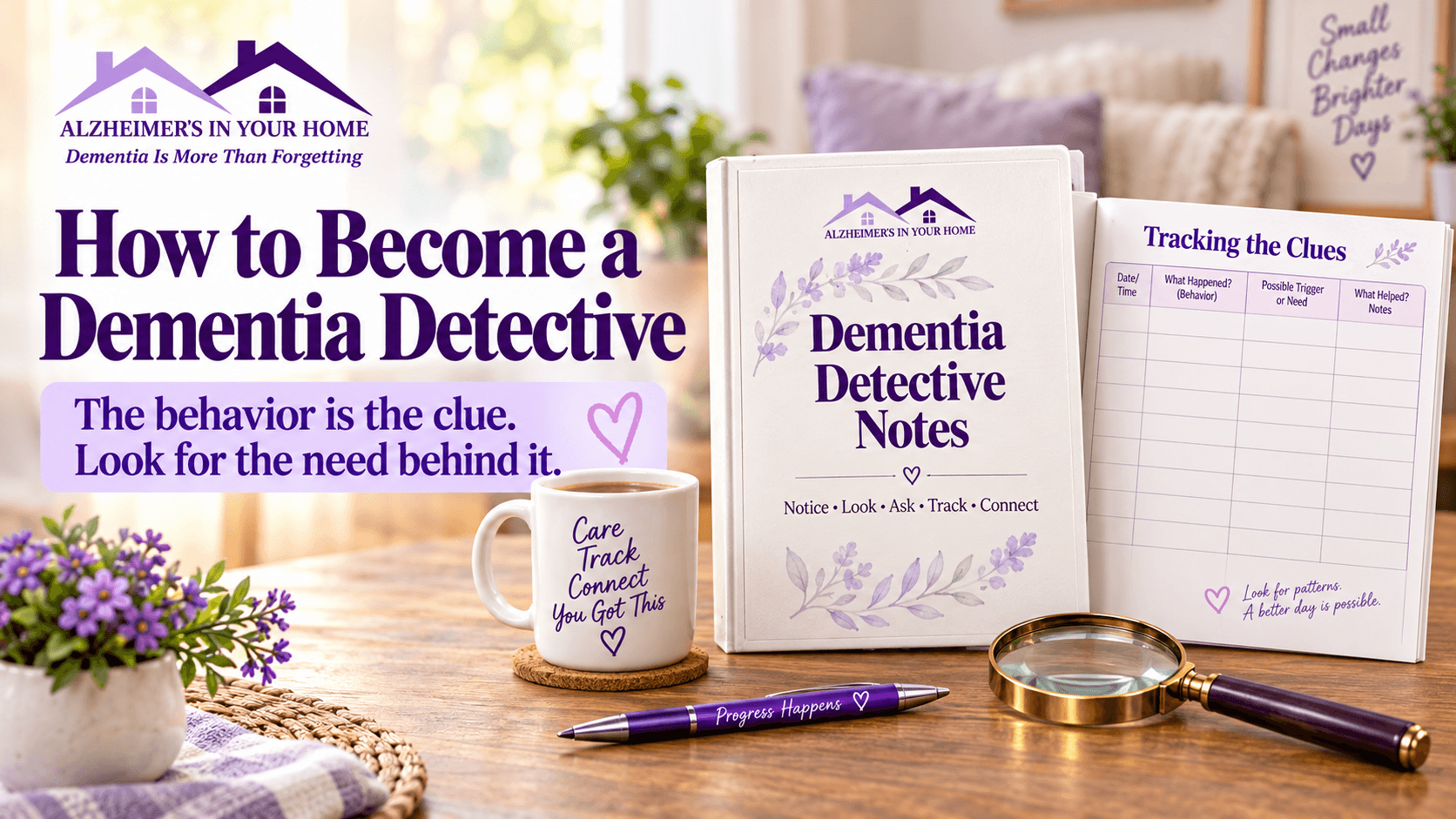 Dementia Detective caregiver notebook for tracking behavior changes and finding patterns